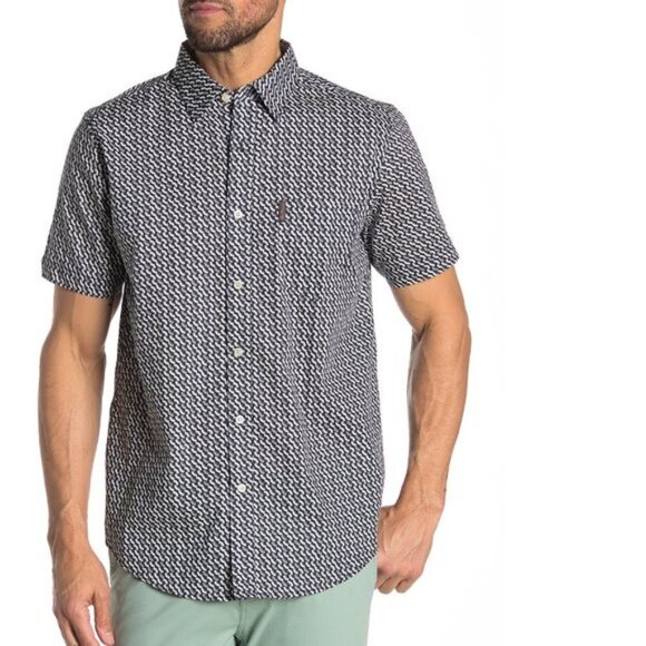 Ben Sherman Fan Print ShortSleeve Modern Fit Shirt - Picture 1 of 9